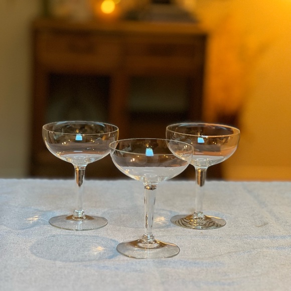 French coupe wine glasses (s/3) - Picture 2 of 4